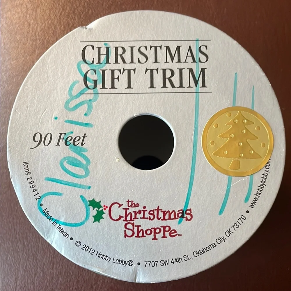 Christmas Gift Trim Green Ribbon 90 feet